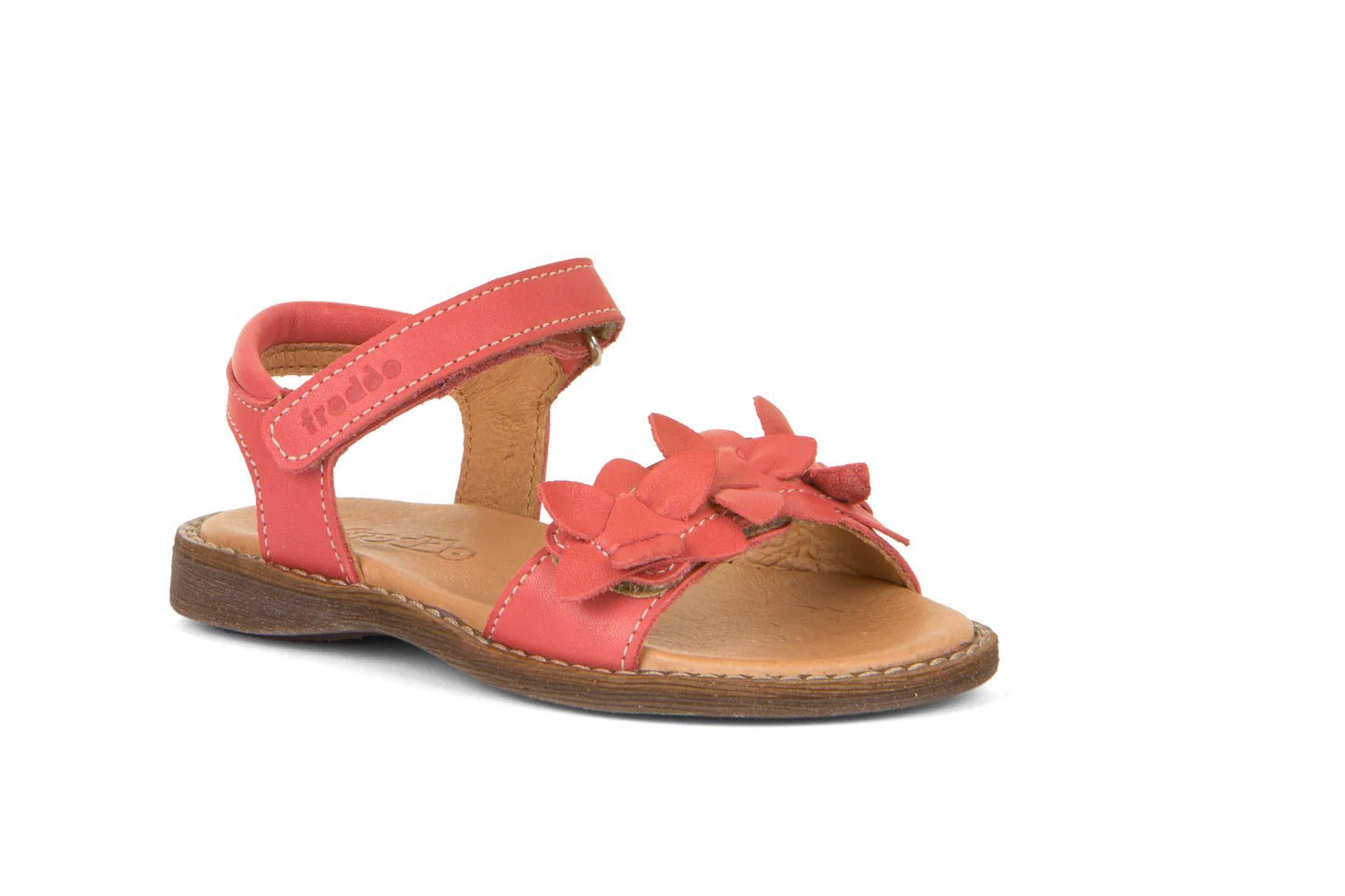 Froddo: Lore Flowers Girls Summer Sandals - Coral Leather