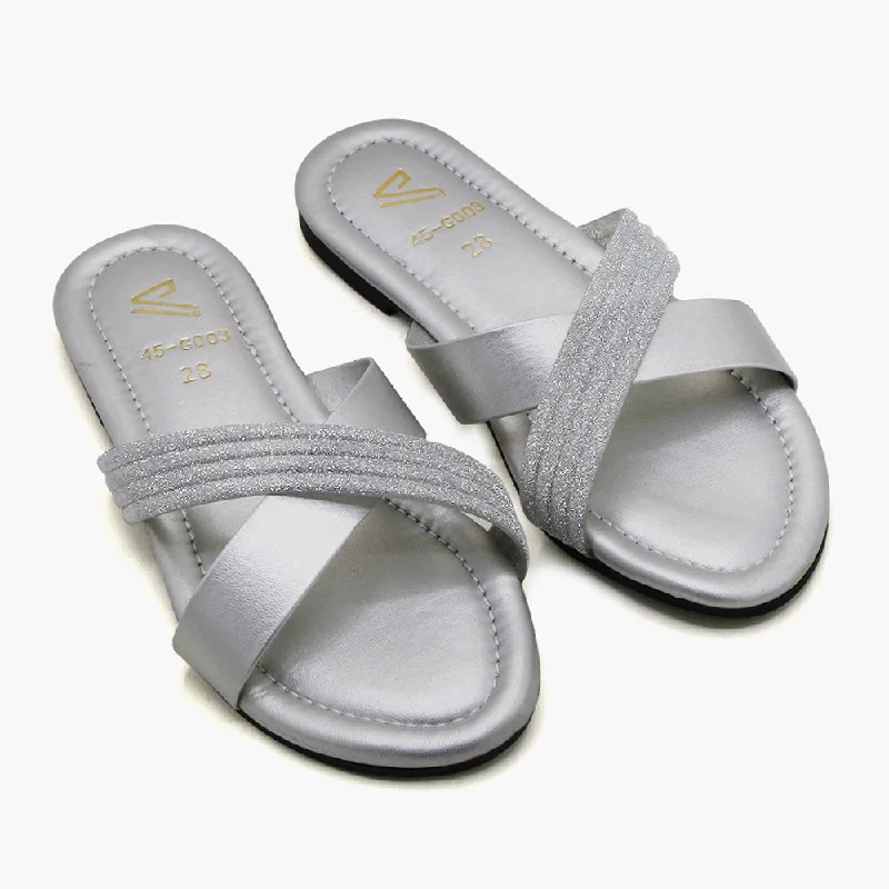 Girls Slipper - Silver