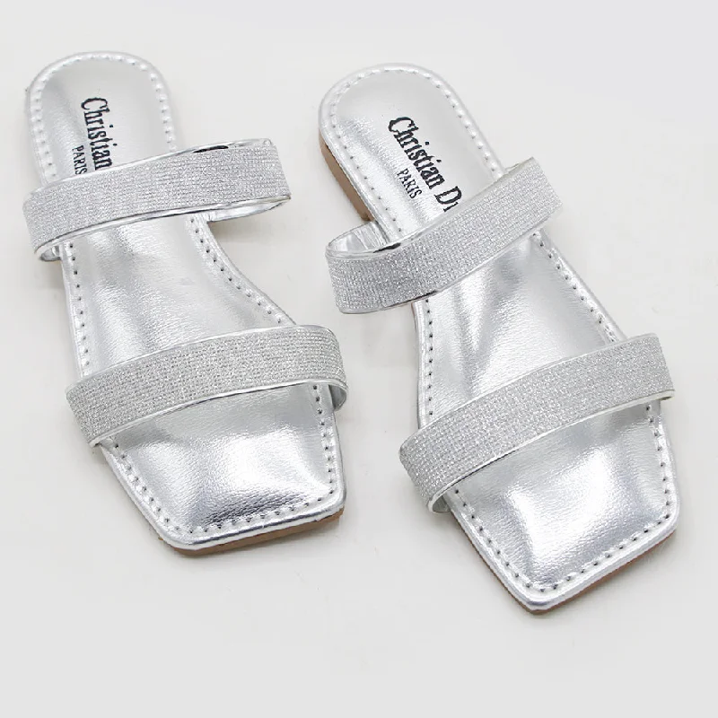 Girls Slipper - Silver