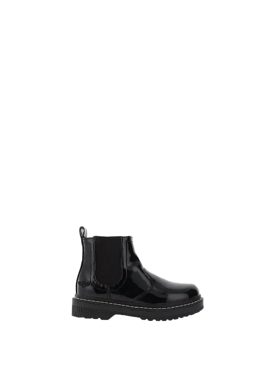 Lelli Kelly Girls Side Zip Patent Chelsea Boots, Black