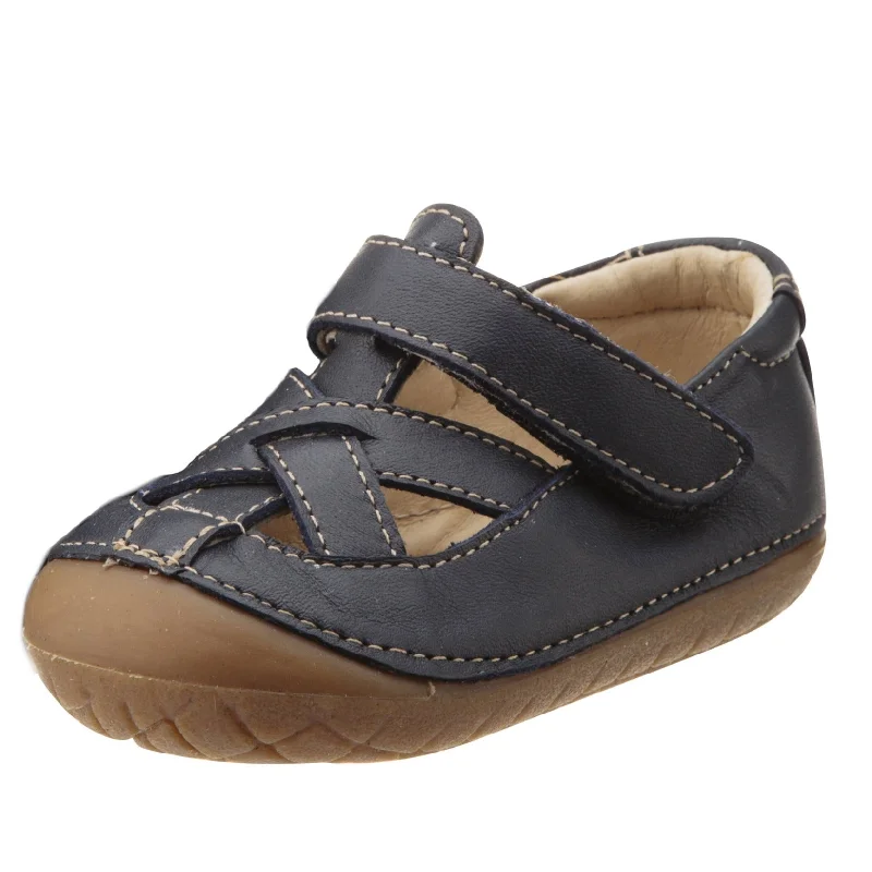 Old Soles Boy's and Girl's Thread Pave Leather Shoes, Navy