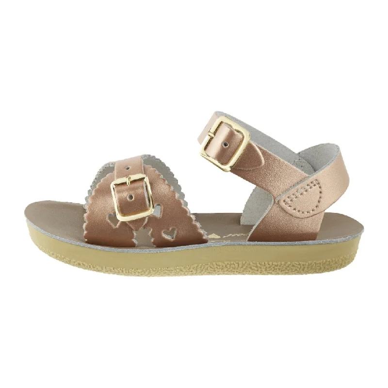 Salt-Water Sandals: Sweetheart Rose Gold Kids Sandals