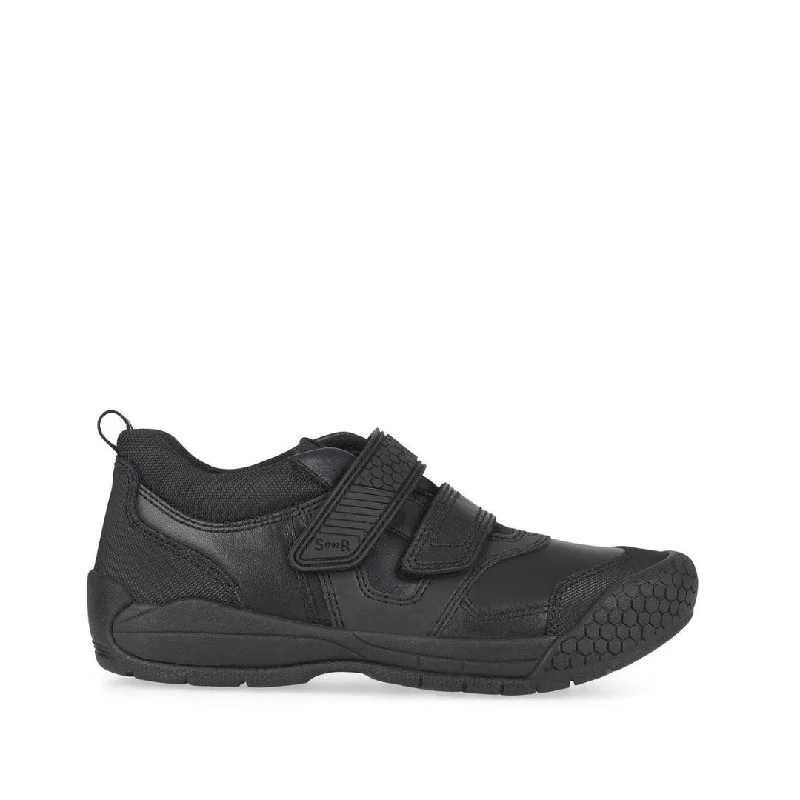 Start-Rite: Strike Riptape School Shoes - Black Leather