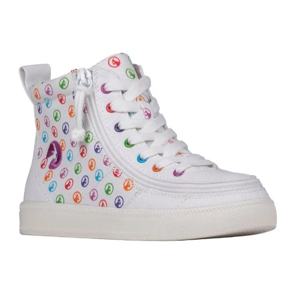 Billy Classic Rainbow Polka Kids High Top Adaptive Sneaker (EasyOn)