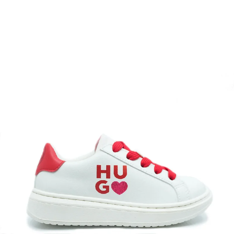 Hugo Boss White and Red Heart Sneaker