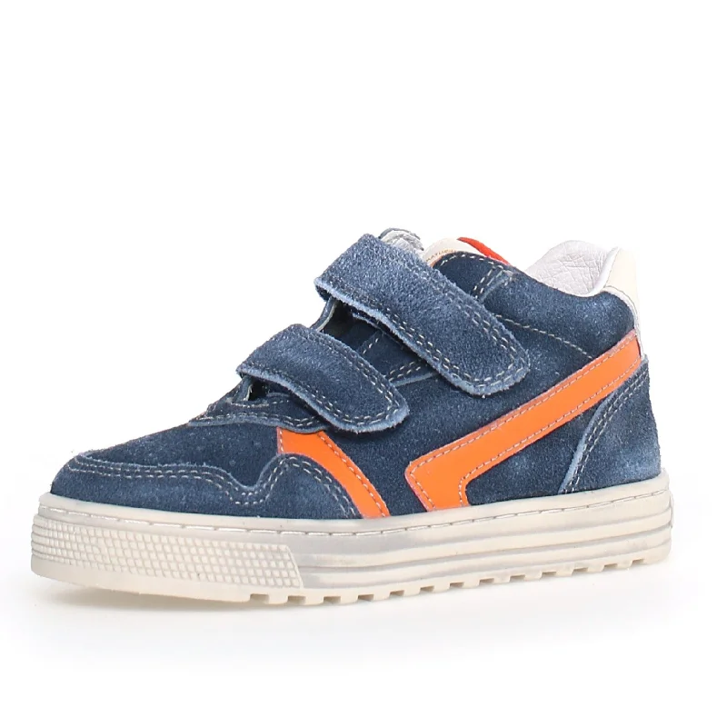 Naturino Girl's & Boy's Ceonia High Vl Calf Sneakers - Navy/Orange